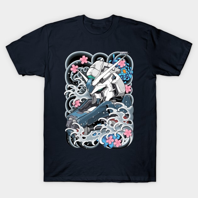 Hi Nu Gundam Tattoo T-Shirt by Prajoedi